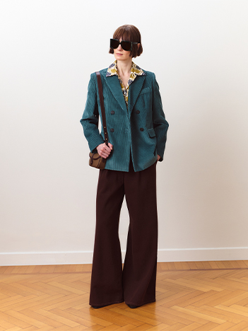 Double-breasted velvet blazer