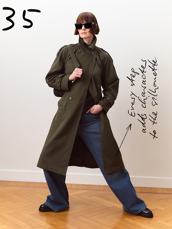 Green raincoat